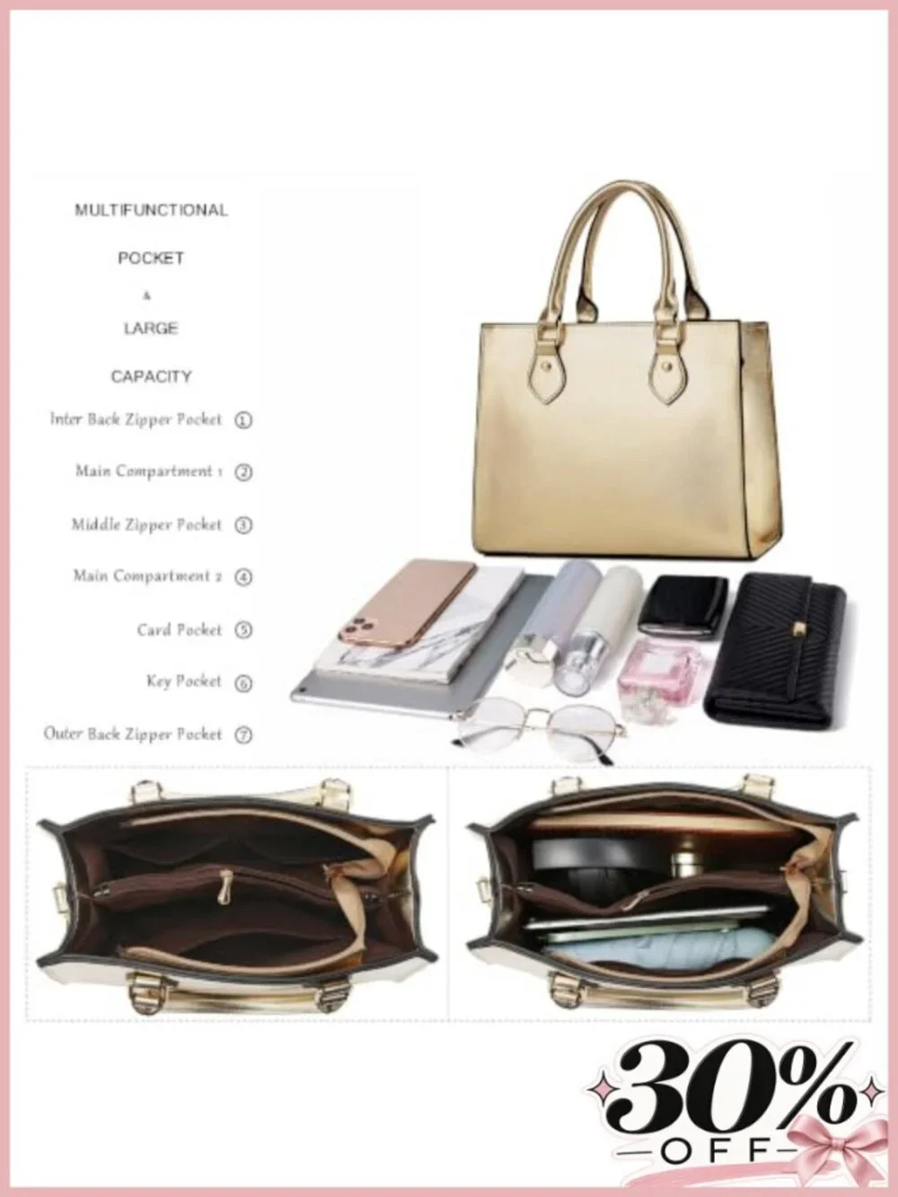 PU Leather Satchel Crossbody Handbag with Adjustable Strap Top Handle Tote